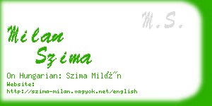 milan szima business card